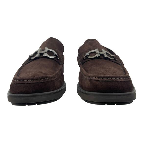 Salvatore Ferragamo Master Gancini Bit Suede Loafer Brown Size 10EE/ US 11 - Picture 6 of 15
